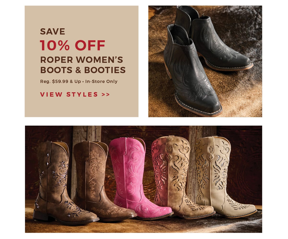 Save 10% Off Roper Women's Boots & Booties